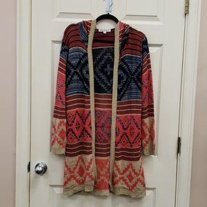 Say What? Hooded Long Cardigan Large